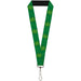Lanyard - 1.0" - St Pat's Clovers Scattered2 Outline Solid Greens Lanyards Buckle-Down   