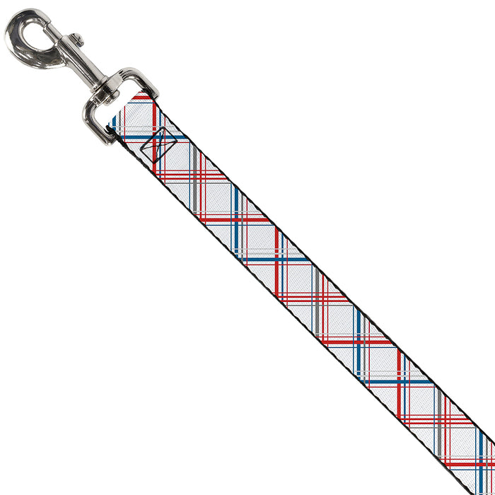 Dog Leash - Plaid X White/Red/Turquoise/Gray Dog Leashes Buckle-Down   