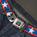 BD Wings Logo CLOSE-UP Full Color Black Silver Seatbelt Belt - Stars/Stripes Red/Blue/White Webbing Seatbelt Belts Buckle-Down   