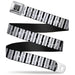 BD Wings Logo CLOSE-UP Full Color Black Silver Seatbelt Belt - Vertical Stripes White/Black/Gray Webbing Seatbelt Belts Buckle-Down   