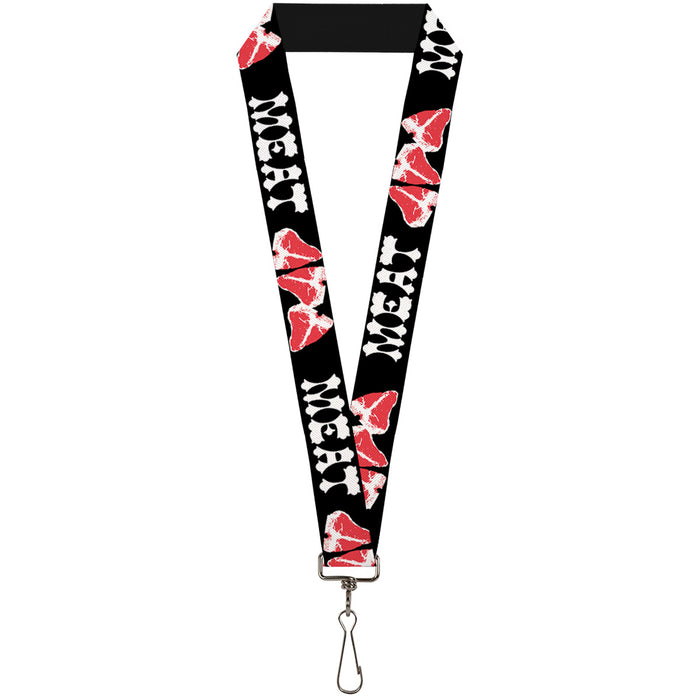 Lanyard - 1.0" - Steaks w MEAT Text Lanyards Buckle-Down   