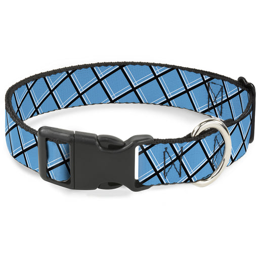 Plastic Clip Collar - Wire Grid Baby Blue Black/White Plastic Clip Collars Buckle-Down   