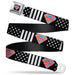 Superman Shield Full Color Black/White/Red/Blue Seatbelt Belt - Superman Shield Americana Stars and Stripes Black/White/Red/Blue Webbing Seatbelt Belts DC Comics   