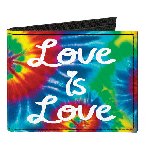 Canvas Bi-Fold Wallet - LOVE IS LOVE BD Tie Dye White Canvas Bi-Fold Wallets Buckle-Down   