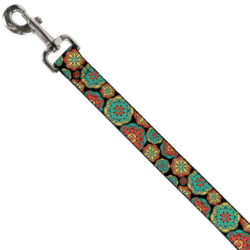 Dog Leash - Boho Mandala Black/Yellow/Turquoise/Orange Dog Leashes Buckle-Down   