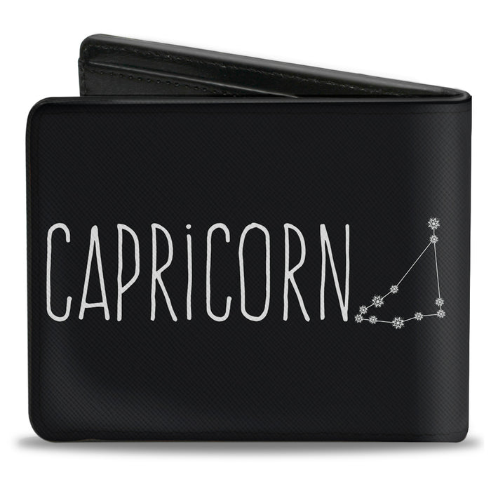 Bi-Fold Wallet - Zodiac CAPRICORN Constellation Black White Bi-Fold Wallets Buckle-Down   