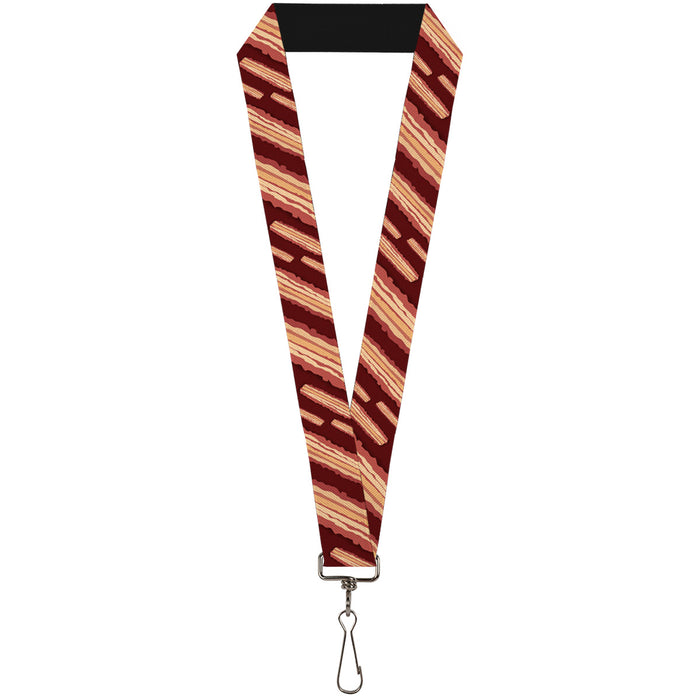 Lanyard - 1.0" - Bacon Slices Maroon Lanyards Buckle-Down   