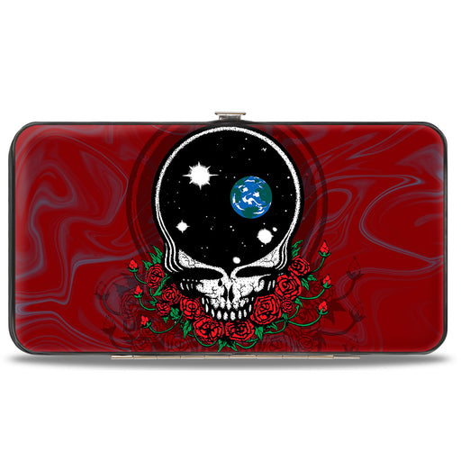 Hinged Wallet - Space Your Face Swirl Red Grays Hinged Wallets Grateful Dead   