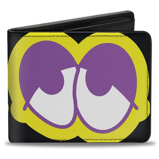 Bi-Fold Wallet - Dopey Eyes Black Yellow Purple Bi-Fold Wallets Buckle-Down   