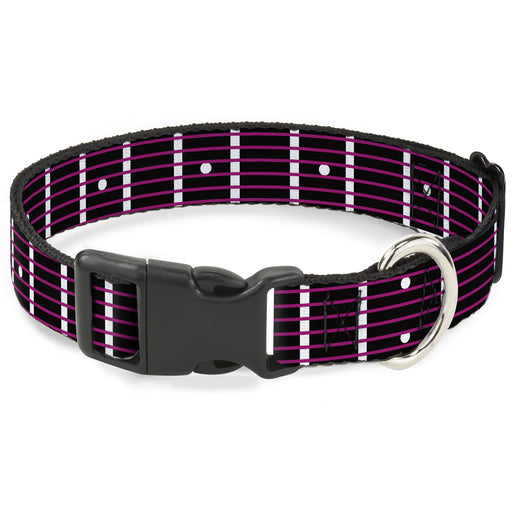 Plastic Clip Collar - Guitar Neck Black/White/Pink Plastic Clip Collars Buckle-Down   