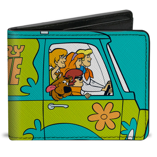 Bi-Fold Wallet - Scooby Doo Group Driving Mystery Machine Side Pose Blue Bi-Fold Wallets Scooby Doo   