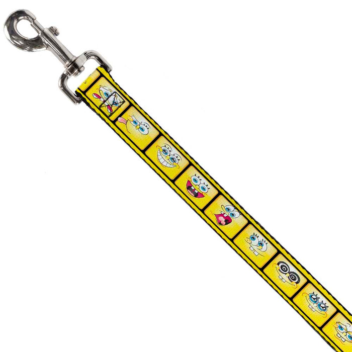 Dog Leash - SpongeBob 10-Expressions Filmstrip Yellows/Black/White Dog Leashes Nickelodeon   