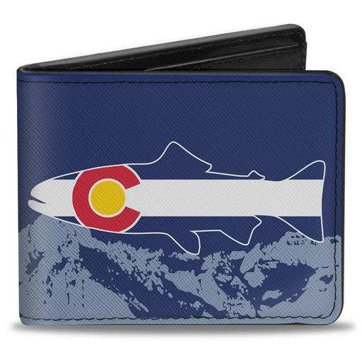 Bi-Fold Wallet - Colorado Trout Flag Blue White Red Yellow Bi-Fold Wallets Buckle-Down   