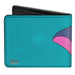 Bi-Fold Wallet - DARKWING DUCK Cape Pose Turquoise Purple Yellow Bi-Fold Wallets Disney   