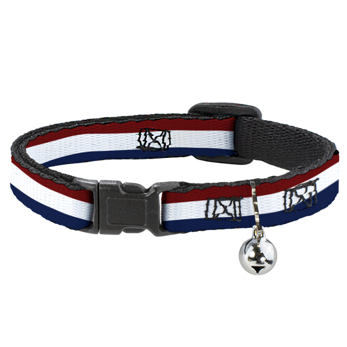 Cat Collar Breakaway - Stripes Red White Blue Breakaway Cat Collars Buckle-Down   