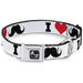 Dog Bone Seatbelt Buckle Collar - I "Heart Mustache" White/Black/Red Seatbelt Buckle Collars Buckle-Down   