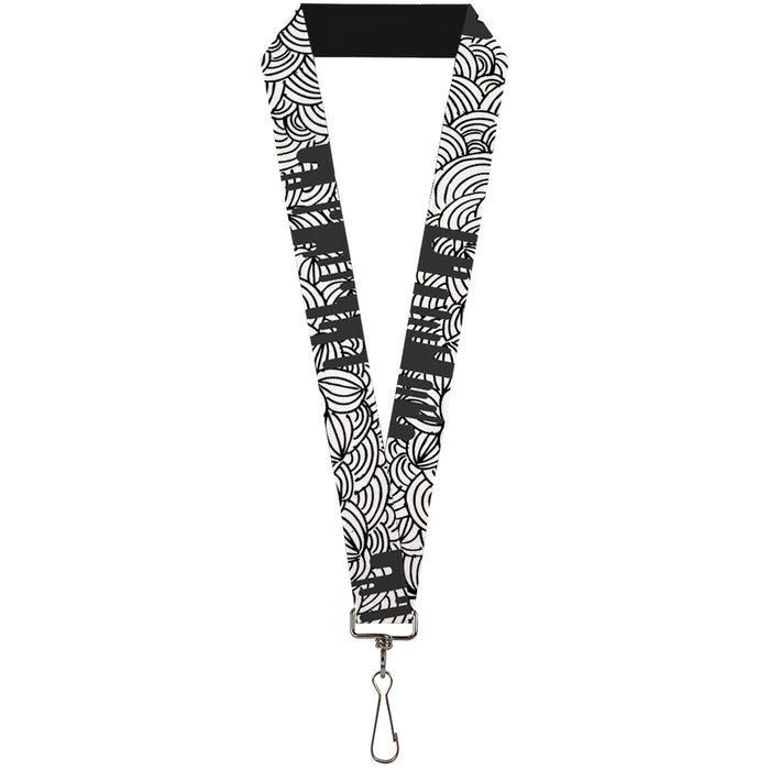 Lanyard - 1.0" - Doodle1 Paint Drips White Black Lanyards Buckle-Down   