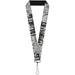 Lanyard - 1.0" - Doodle1 Paint Drips White Black Lanyards Buckle-Down   