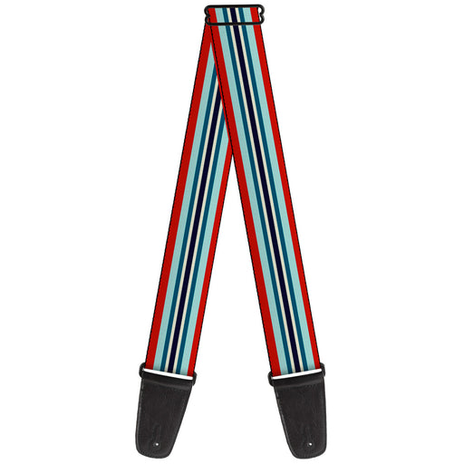 Guitar Strap - Stripes Red Blues White Guitar Straps Buckle-Down   