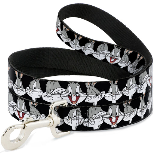 Dog Leash - Bugs Bunny CLOSE-UP Expressions Black Dog Leashes Looney Tunes   
