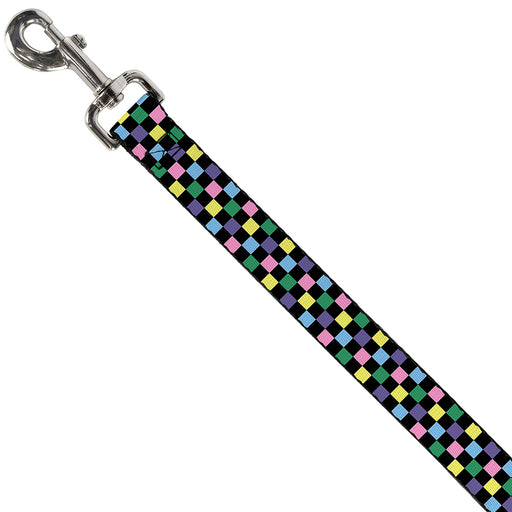 Dog Leash - Checker Black/Multi Pastel Dog Leashes Buckle-Down   