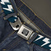 BD Wings Logo CLOSE-UP Full Color Black Silver Seatbelt Belt - Lightning Bolts Sketch Navy/White Webbing Seatbelt Belts Buckle-Down   