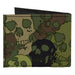 Canvas Bi-Fold Wallet - Camo Olive Skull Yard Canvas Bi-Fold Wallets Buckle-Down   