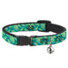 Cat Collar Breakaway - Palm Leaves Stacked Pastel Greens Breakaway Cat Collars Buckle-Down   