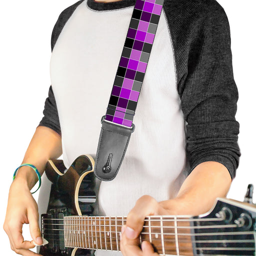 Guitar Strap - Checker Mosaic Purple Guitar Straps Buckle-Down   