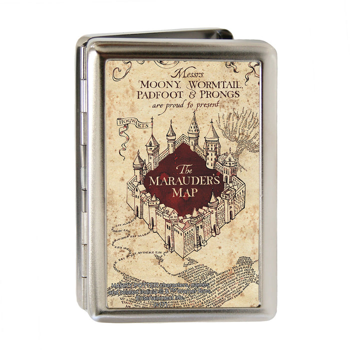 Business Card Holder - LARGE - Hogwarts School THE MARAUDER'S MAP FCG Tan Reds Metal ID Cases The Wizarding World of Harry Potter Default Title  