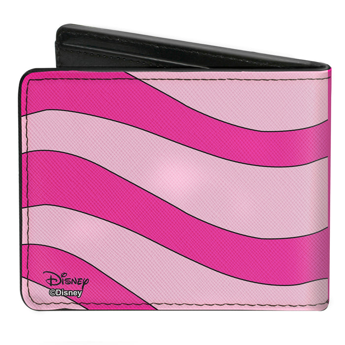 Bi-Fold Wallet - Cheshire Cat Face + Stripes Pinks Bi-Fold Wallets Disney   