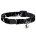 Cat Collar Breakaway - Die Hard Skulls & Stars2 Black Multi Color Breakaway Cat Collars Buckle-Down   