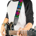 Guitar Strap - Plaid Black Neon Animal Skins Guitar Straps Buckle-Down   