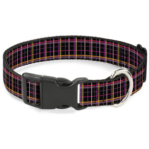Plastic Clip Collar - Wire Grid Black/Orange/Purple Plastic Clip Collars Buckle-Down   