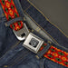 BD Wings Logo CLOSE-UP Full Color Black Silver Seatbelt Belt - Mini Navajo Tan/Rust/Olive/Black Webbing Seatbelt Belts Buckle-Down   