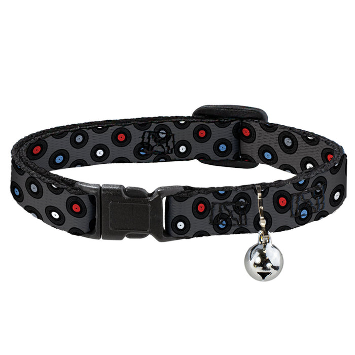 Cat Collar Breakaway - Vinyl Records Gray Black Red Blue White Breakaway Cat Collars Buckle-Down   