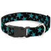 Plastic Clip Collar - Multi Stars Black/Turquoise Plastic Clip Collars Buckle-Down   