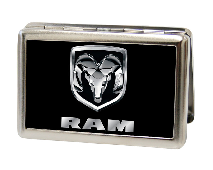 Business Card Holder - LARGE - Ram Logo FCG Black Silver Metal ID Cases Ram   