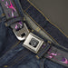 BD Wings Logo CLOSE-UP Full Color Black Silver Seatbelt Belt - Girlie Skull Gray Webbing Seatbelt Belts Buckle-Down   