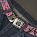 BD Wings Logo CLOSE-UP Full Color Black Silver Seatbelt Belt - Lucky CLOSE-UP Pink Webbing Seatbelt Belts Buckle-Down   