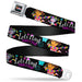 DORA THE EXPORER Logo2 Full Color Black/Multi Color Seatbelt Belt - Dora & Boots Pose/Floral LET'S PLAY!/VAMOS A JUGAR! Black/White/Multi Color Webbing Seatbelt Belts Nickelodeon   