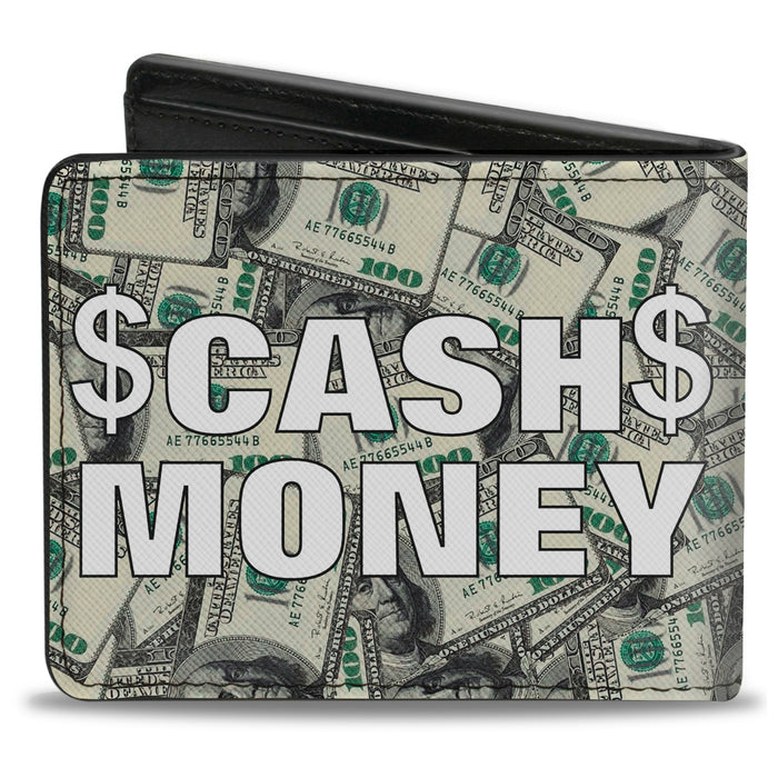 Bi-Fold Wallet - CASH MONEY $ Dollars White Bi-Fold Wallets Buckle-Down   