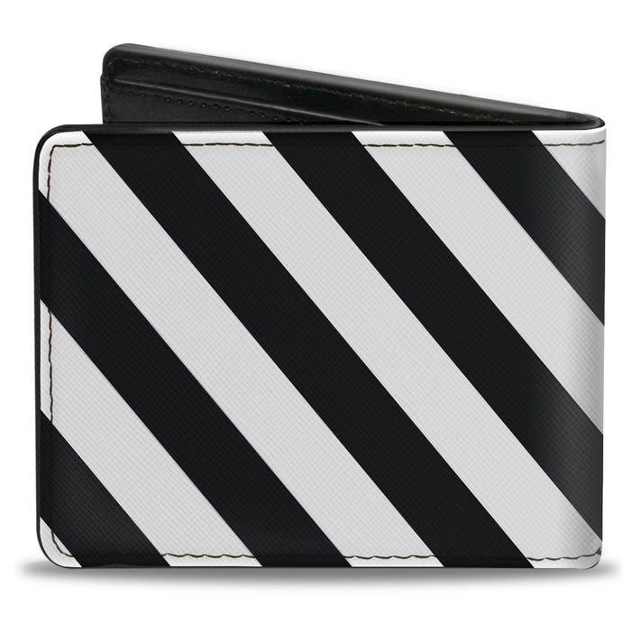 Bi-Fold Wallet - Diagonal Stripes2 White Black Bi-Fold Wallets Buckle-Down   