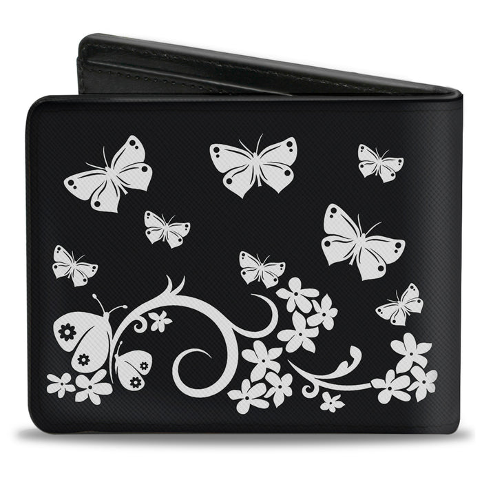Bi-Fold Wallet - Butterfly Garden Black White Bi-Fold Wallets Buckle-Down   