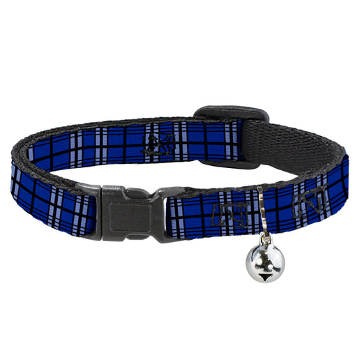 Cat Collar Breakaway - Plaid Blue Gray Black Breakaway Cat Collars Buckle-Down   