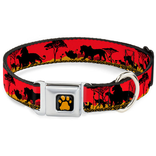 Lion King Paw Full Color Black Gold Seatbelt Buckle Collar - Mufasa & Simba JUST CAN'T WAIT TO BE KING/Family Silhouette Seatbelt Buckle Collars Disney   