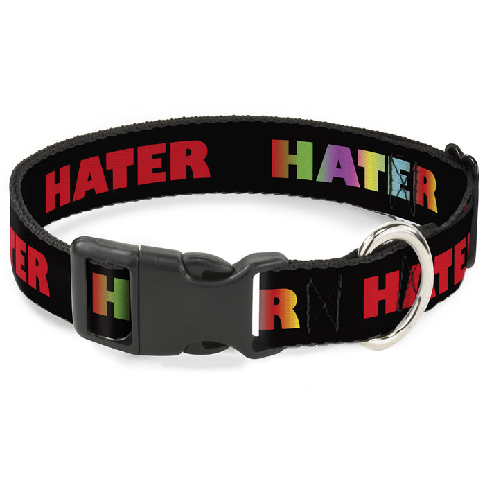 Plastic Clip Collar - HATER Black/Red/Rainbow Fade Plastic Clip Collars Buckle-Down   
