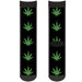 Sock Pair - Polyester - Marijuana Leaf Repeat Black Green - CREW Socks Buckle-Down   