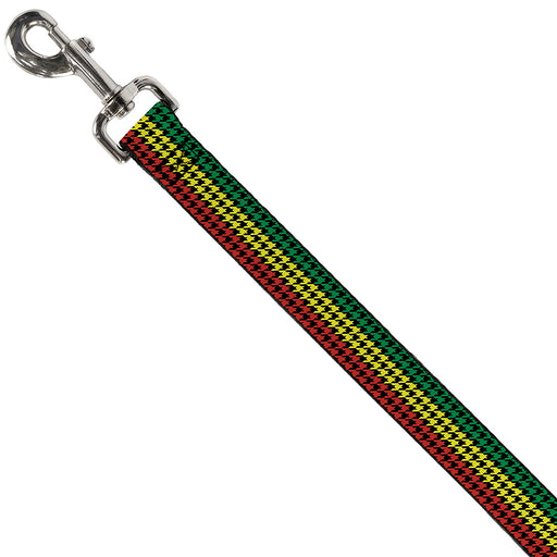 Dog Leash - Houndstooth Black/Rasta Dog Leashes Buckle-Down   