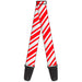 Guitar Strap - Candy Cane3 Stripe White 3-Red Guitar Straps Buckle-Down   